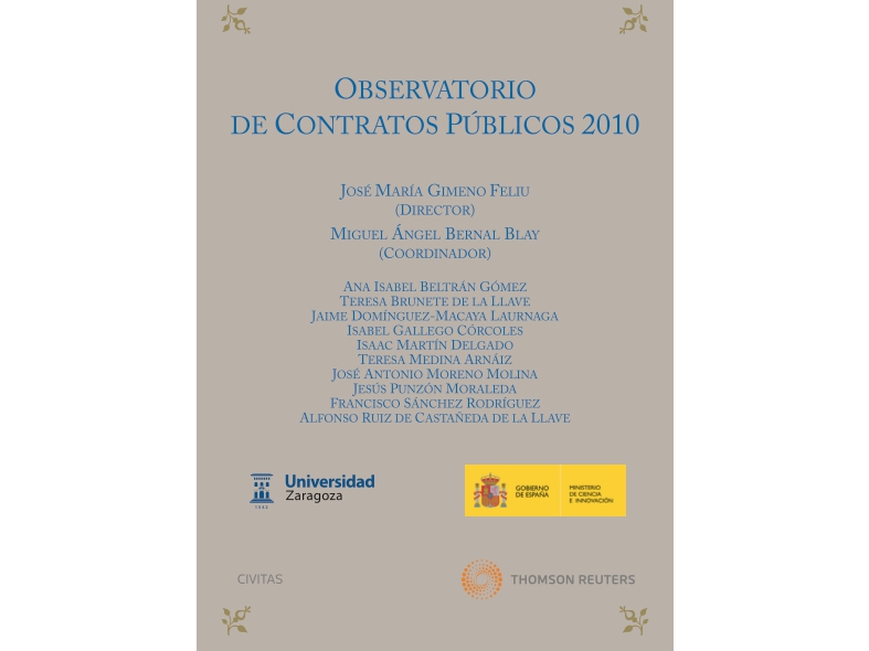 Portada del libro "Observatorio de Contratos Públicos 2010"